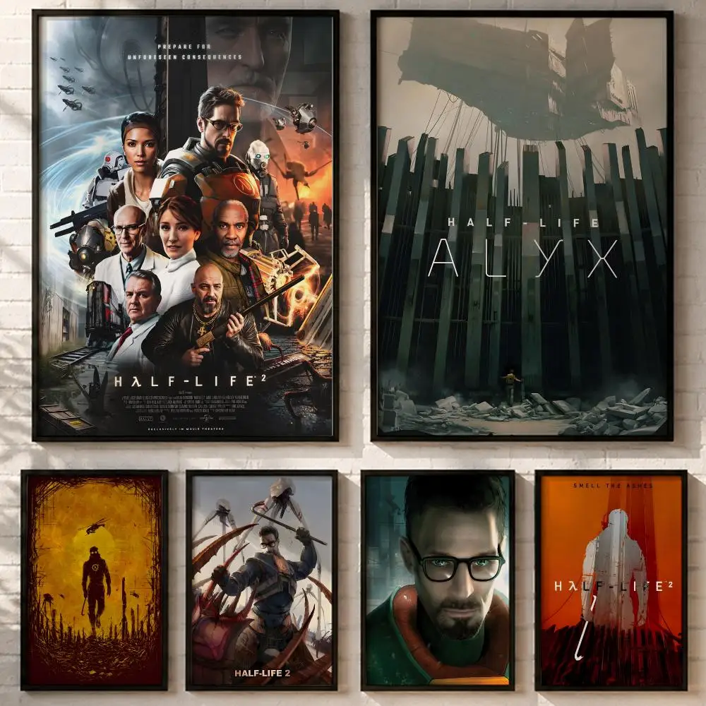 Video Game Half-Life 2 PC Poster HD poster wall art self-stick no-residue for home cafe office great gift