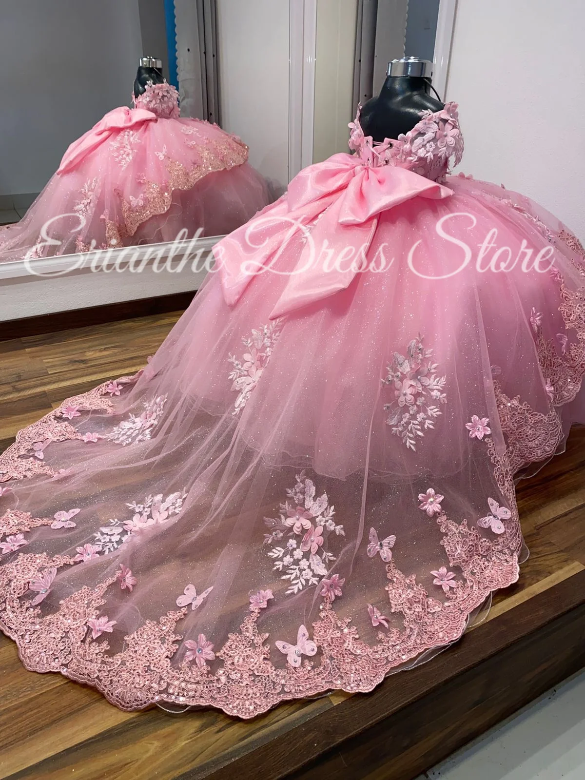 Flower Girl Dress For Wedding Tulle Puffy Applique With Bow Elegant Red Kids Birthday Party First Communion Ball Gowns Custom image 4