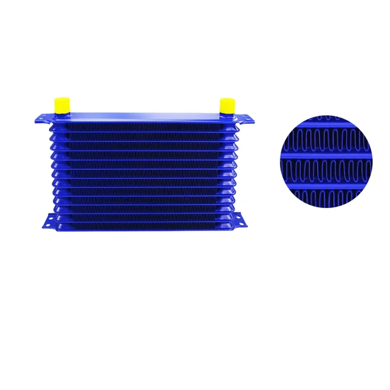 10 ROW AN-10AN UNIVERSAL ENGINE TRANSMISSION OIL COOLER BLUE