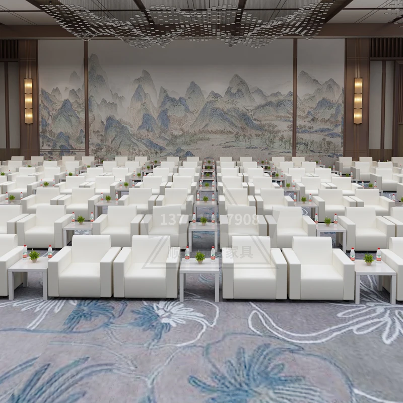 

White exhibition sofa single VIP reception meeting sofa business activities front office small white sofa