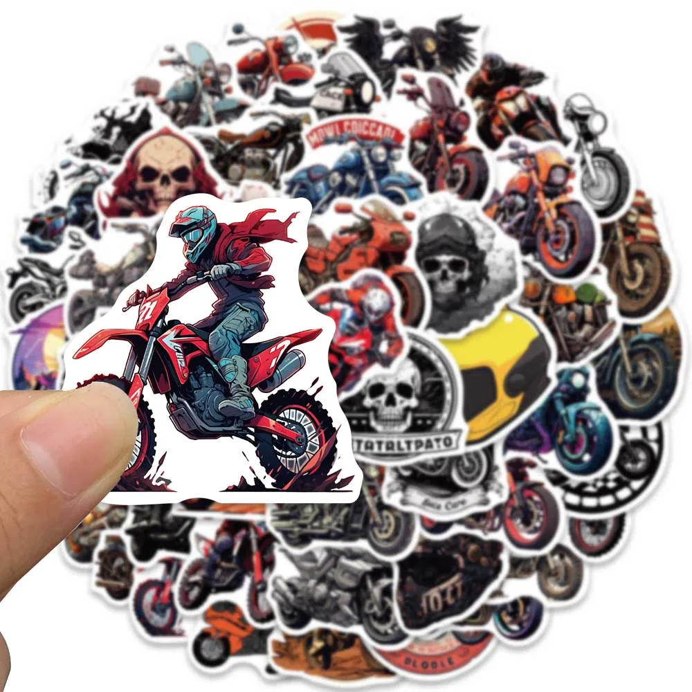 50pcs Cool Punk Cartoon Motorcycle Graffiti Stickers For Laptop Phone Guitar Luggage Bicycle Car Vinyl Waterproof Decals