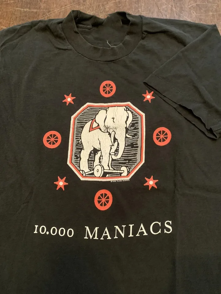 Vtg 10000 maniacs Band Zoo Tour Cotton Black S-5XL Unisex Shirt