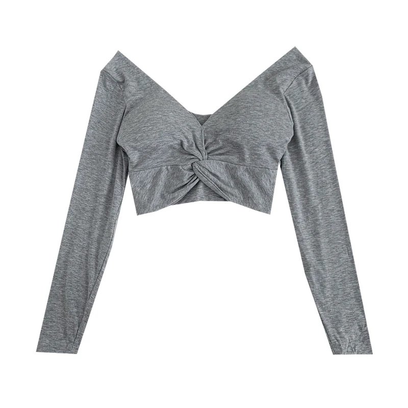 تي شيرت نسائي قصير بأكمام طويلة تي شيرت كاواي مدمج في حمالة صدر نسائية مثيرة موضة هاراجوكو الكورية #5