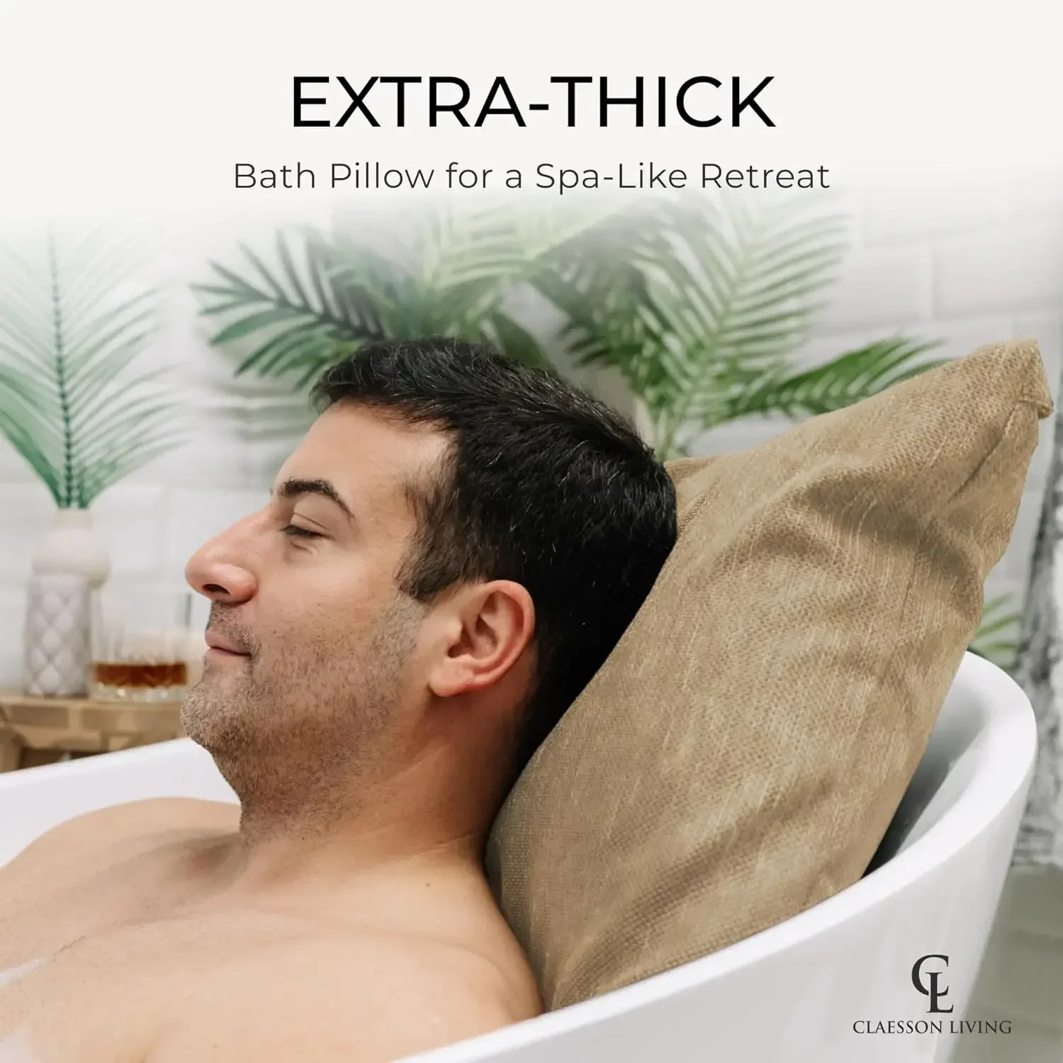 

Luxury Bath Pillow for Tub - Thick and Comfortable Bathtub Pillow Support for Head and Neck and Back - Washable Quick-Drying Bat
