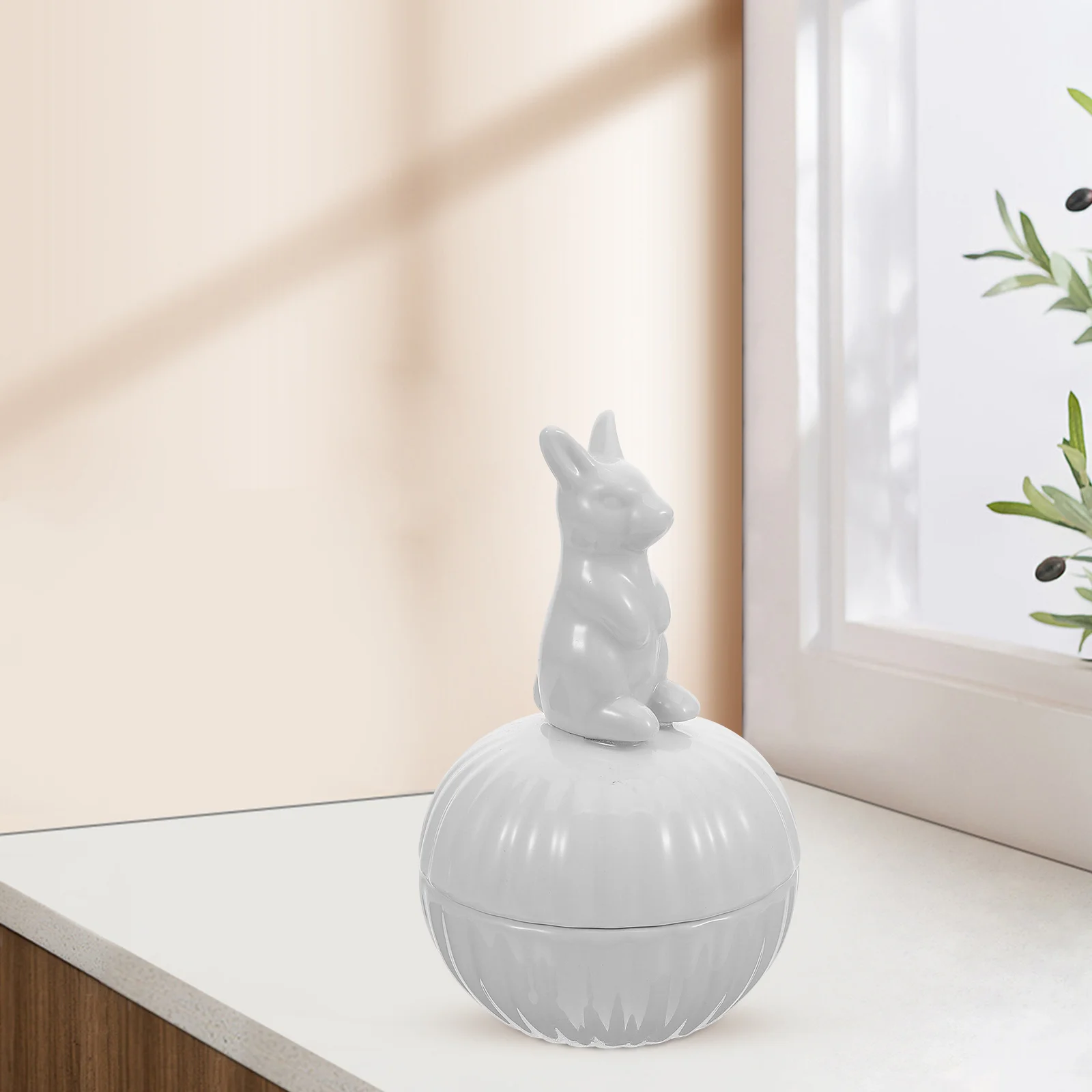 

Small Rabbit Ceramic Jewelry Box Cute Bunny Design Jewelry Organizer Storage Decorative Trinket Storage Case Sundries Box