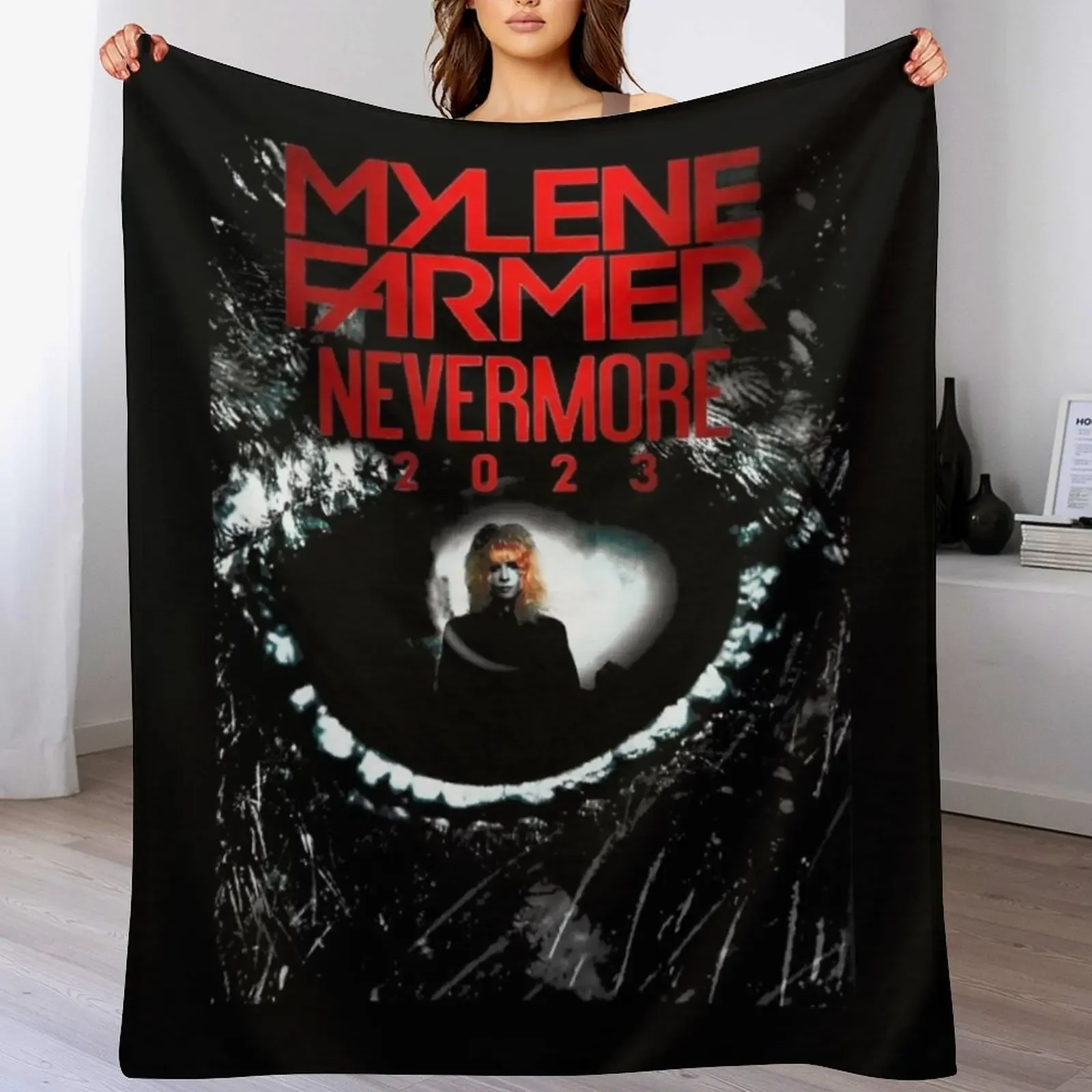 mylene farmer nevermore, Mylene Farmer, Mylene Farmer 2023, mylène farmer 2022 Throw Blanket Furry Moving Blankets
