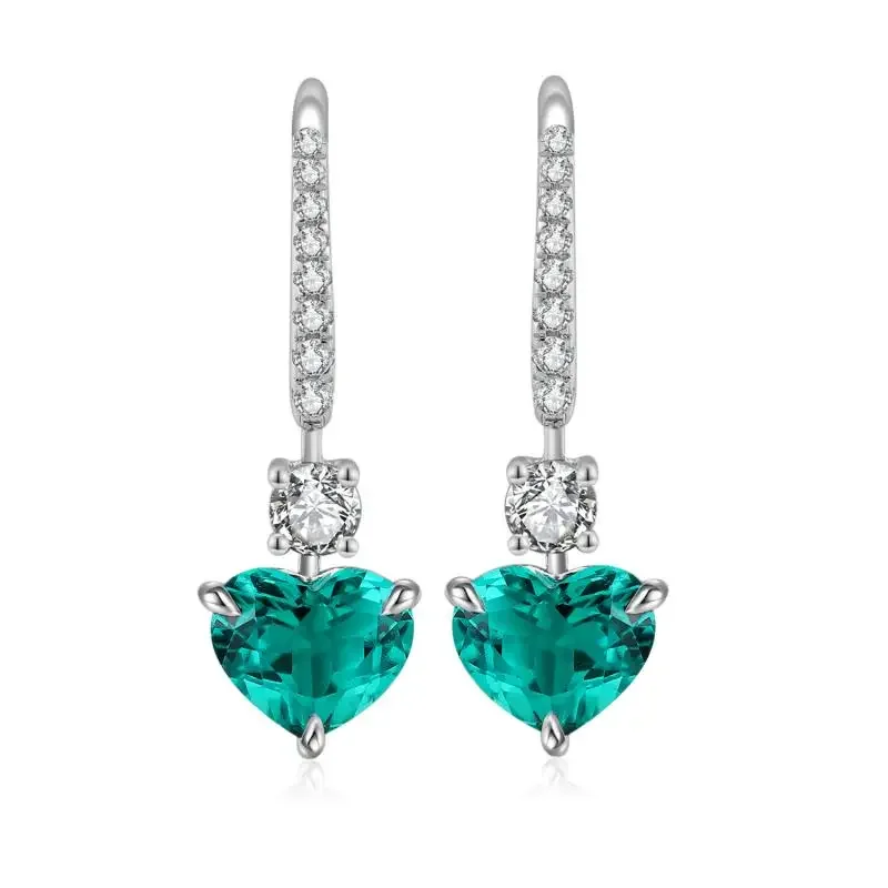 

RUIF New Fashion S925 Silver Main Stone 2.37ct Lab Grown Emerald Earrings Jewelry for Women Party Gifts