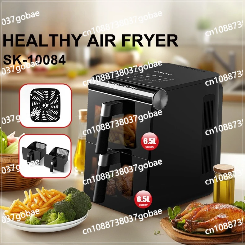 

Air Fryer Household Large Capacity 13L Visual Double Pot Fryer
