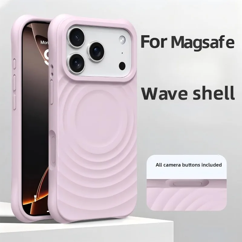 New Offical Liquid Silicone Water Ripple Case For iPhone 17 16 15 14 13 Pro Max For Magsafe Wireless Charger Magnetic Soft Cover view 5