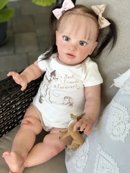 Customized Limited Supply 26inch Reborn Baby Pippa With Hand-Rooted Hair With Different Dress Finished Doll