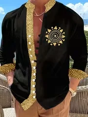 

Камасса из лино и альгодона для культуры и otoño, gran oferta, camisas de manga larga para hombre, Color sólido, abotonada, estil