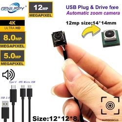 12MP IMX326 IMX179 4K 8MP 15FPS OTG Mini cámara AF enfoque automático Micro módulo USB videocámara 5MP 30Fps lente de enfoque automático para Android