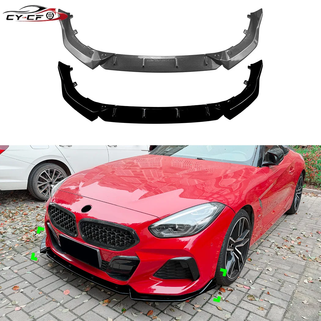 For BMW Z4 G29 2019-2025 M-Sport Front Bumper Spoiler Lip Carbon Fiber Look/Gloss Black Lower Splitter Blade Protector Guard