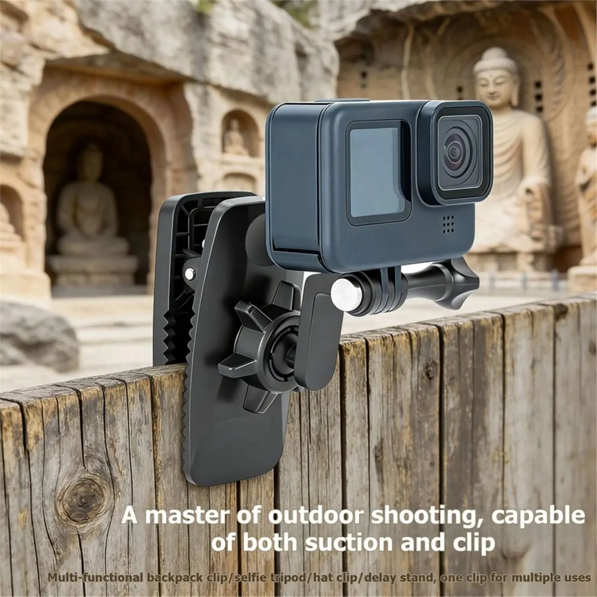 Backpacks Clip Mount for Cameras Clamp Holder with 360 Degree Rotation Quick Angles Adjustment