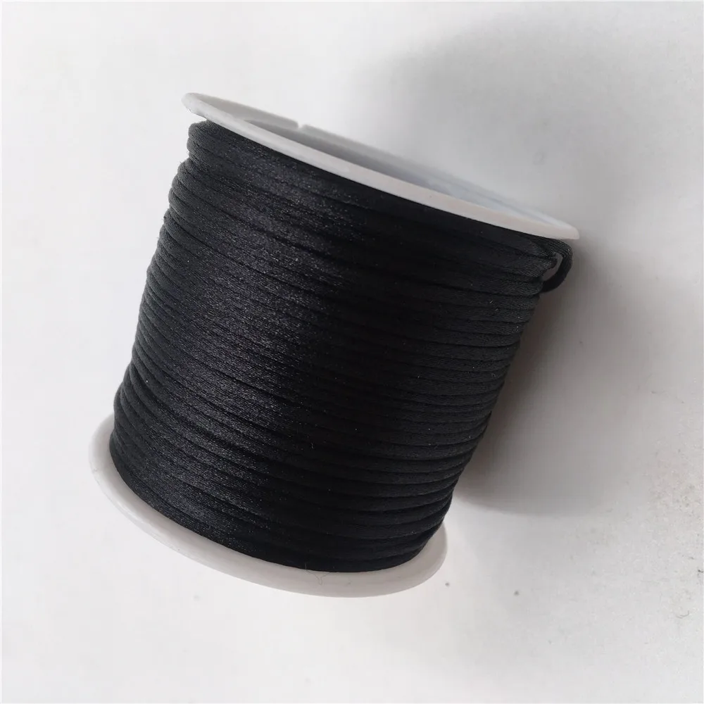 1MM 20meters/roll Black Macrame Cord Strong Braided Silk Satin Nylon Rope DIY Making Findings Beading Thread Wire