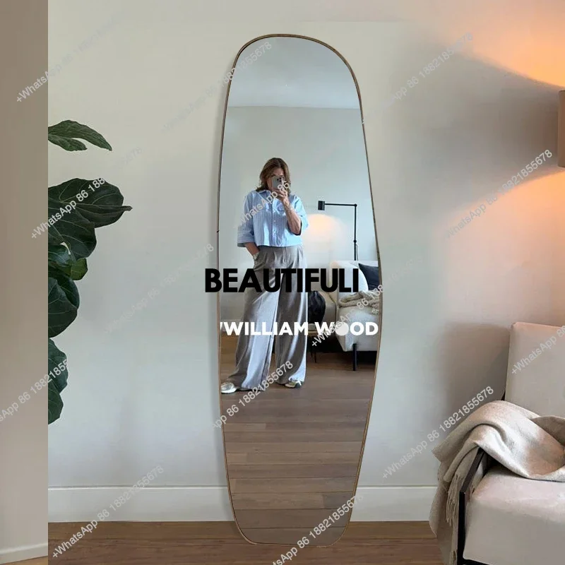 French full-body mirror simple special-shaped floor mirror home against the wall bedroom clothing store fitting mirror