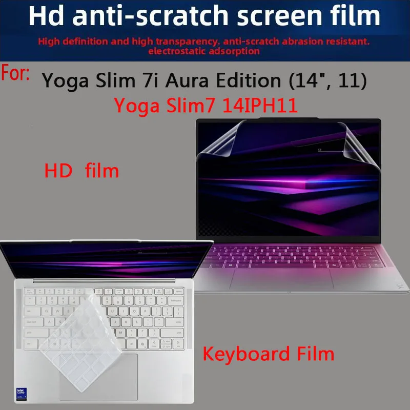 For Lenovo Yoga Slim7 14IPH11/14ILL11 Keyboard Film Yoga Slim 7 14Q8Y11/14AGP11 Laptop Screen Protective Film Anti-Blue Film