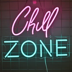 Chill Zone Leucht reklamen LED-Lichter dimmbar USB für Schlafzimmer Dekor Spielzimmer Bar Mann Höhle Schalter leuchten Zeichen Neon