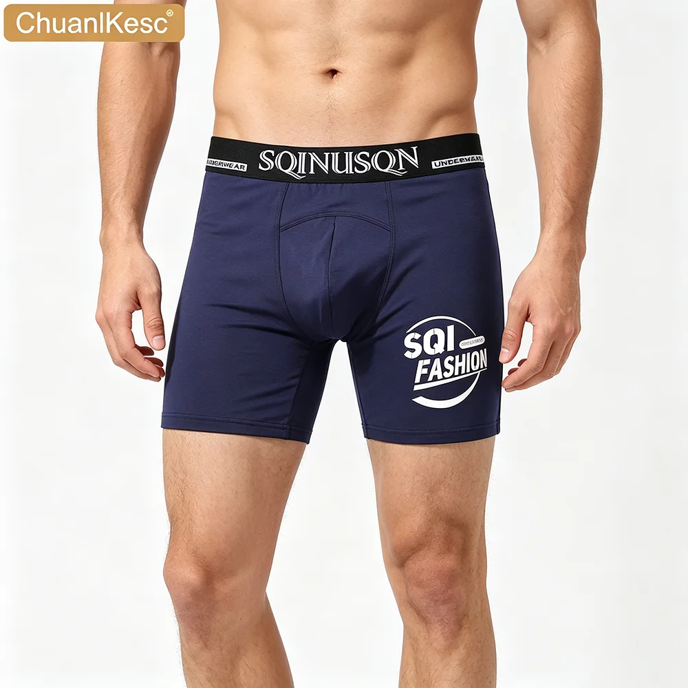 

4 Pcs Men's Boxers Prevent Leg Abrasion In Summer Sports Long Panties Cool And Breathable Running Fitness Medium Length Shorts