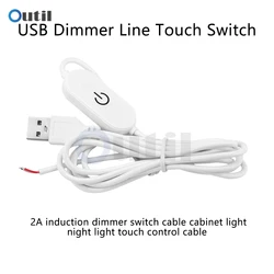 LED Electroless Dimming Light Switch Touch Cable USB DC Head Connector White/Black Touch Dimmer Switches For LED Strip Lamp