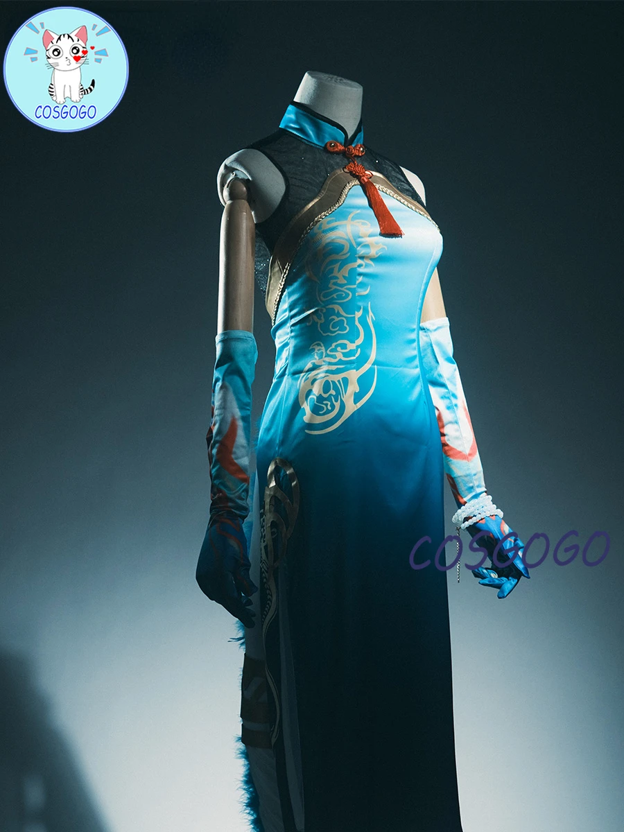 COSGOGO Arknights Dusk Cosplay Costume RHODE ISLAND New Year Cheongsam Dress Game Suit Uniform Party Outfit For Women