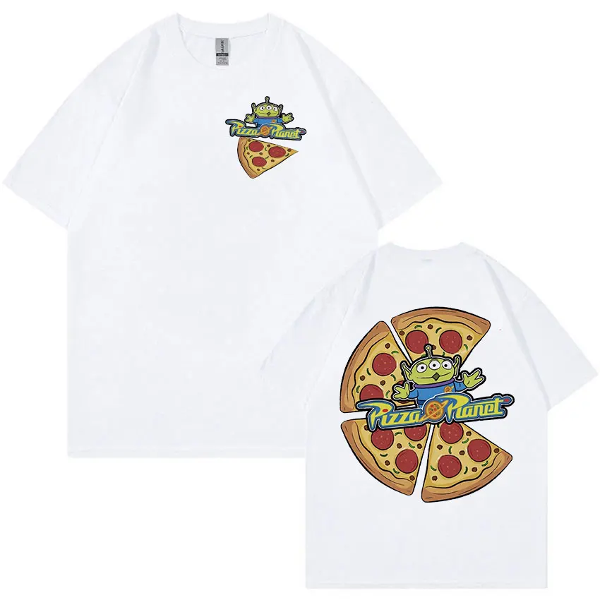 Retro Pizza Planet Funny Graphic T Shirt Men Casual High Quality Fashion T-shirt Unisex Cozy Cotton Oversized Tshirts Streetwear