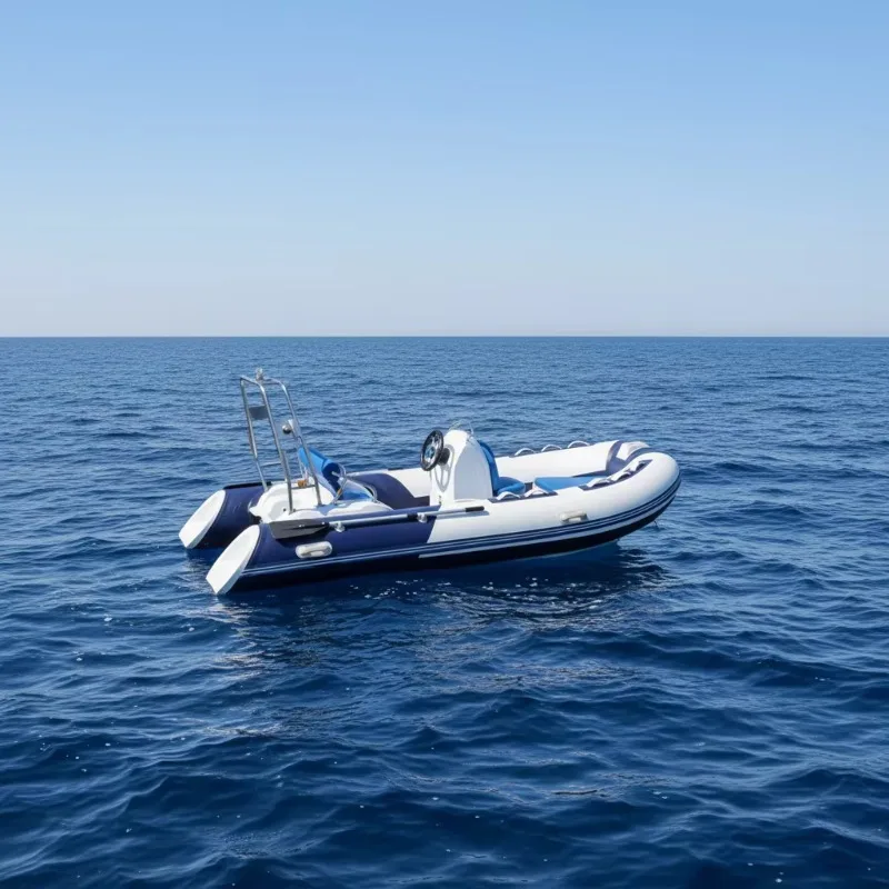 13ft Lake Dinghy Rowing 390 Double Fiberglass Hull Inflatable Boat With Center Console