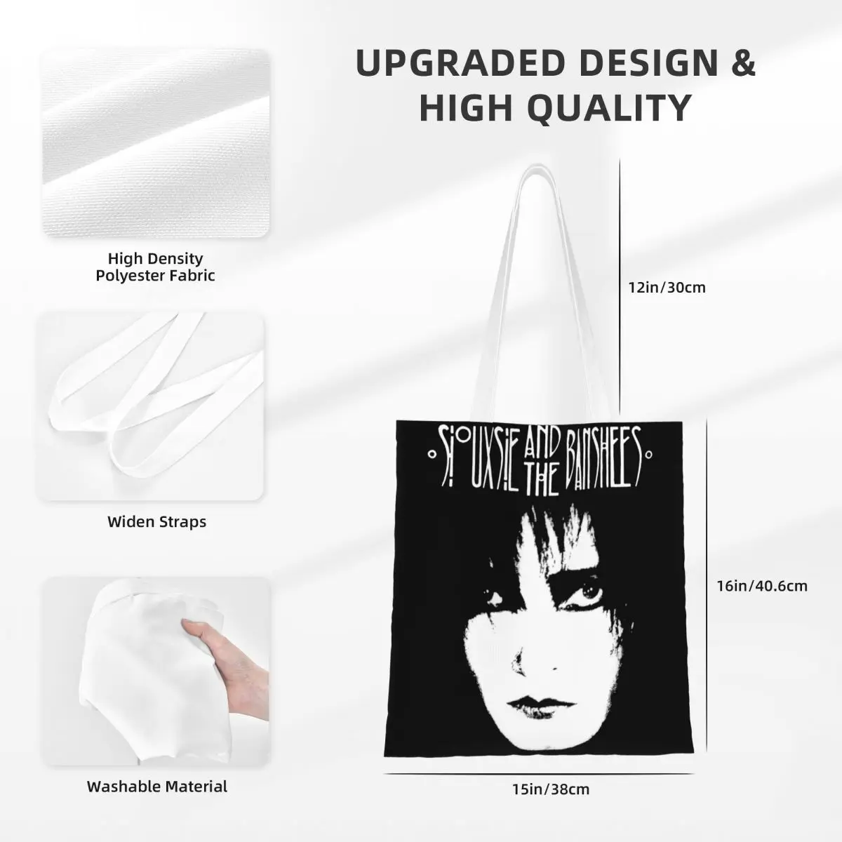 Siouxsie And The Banshees Tote Bags Women Handbag Canvas College Siouxsie Sioux Shoulder Bag Casual Shopping Bag