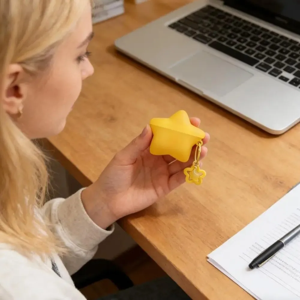 

Yellow/Blue Earphone Case Silicone Shockproof Headphone Case Star Shape Scratch Resistant for Airpods Pro/Pro 3/3/4