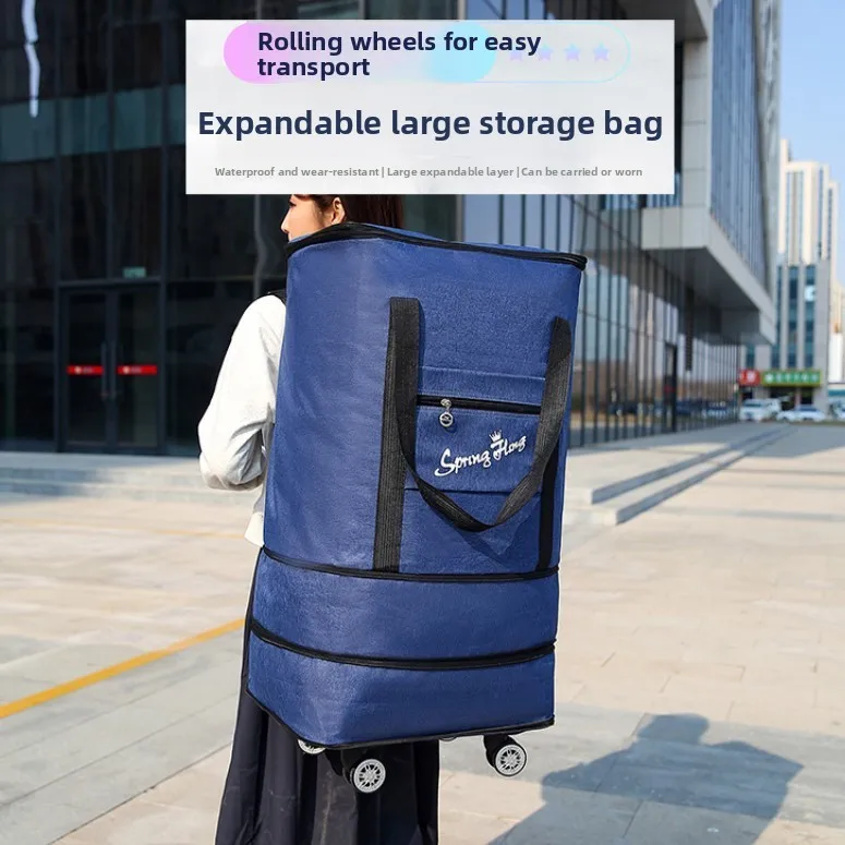 

Large Capaci Travel Bag Women's Lightweight Super Large Storage Bag with Wheels Durable Ox Cloth Faionable Bapa S...