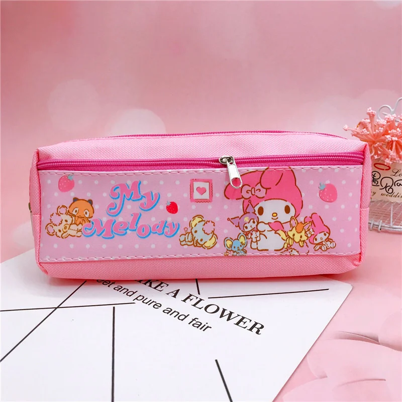 Zoete Kuromi Melody Anime Figuren Chikdren Speelgoed Cinnamoroll Tweedimensionale Anime Zak Cartoon Pompom Purin Etui Meisje Gift