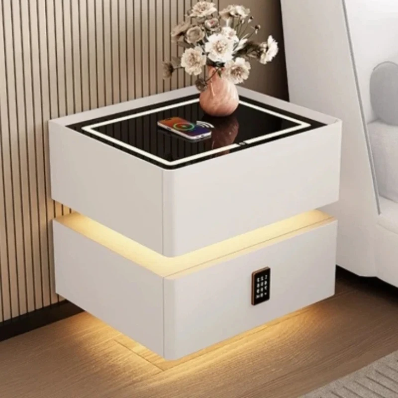 Usb Wooden Nightstands With Drawers Nordic Storage Living Room Bedsides Table Light Aesthetic Mesa De Noche Dormitorio Furniture