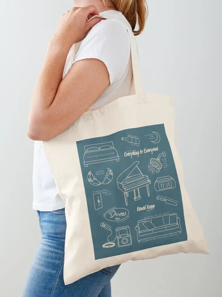 Reneé Rapp Everything to Everyone - Track List Tote Bag Candy bags canvas tote bag shopper bags reusable shopping bag