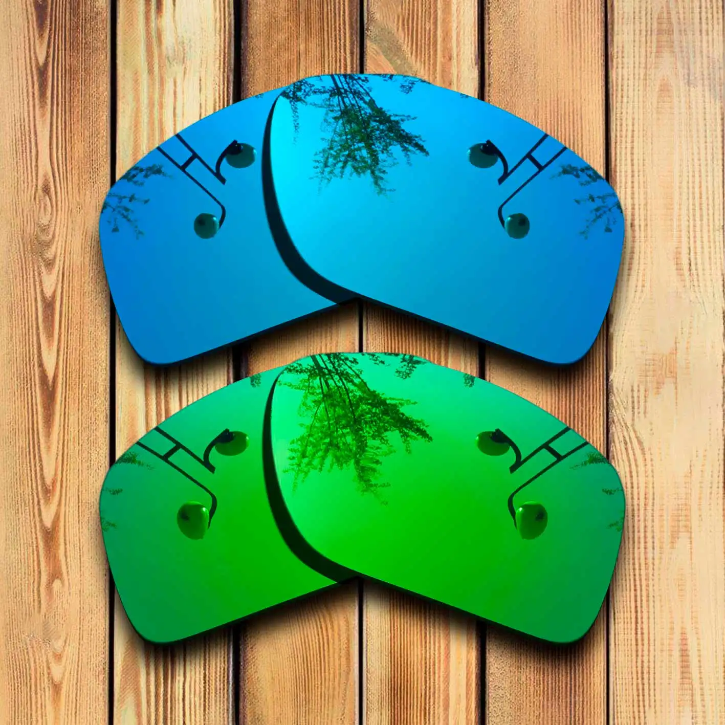 100% Precisely Cut Polarized Replacement Lenses for Plaintiff Squared Sunglasses  Blue& Green Combine Options