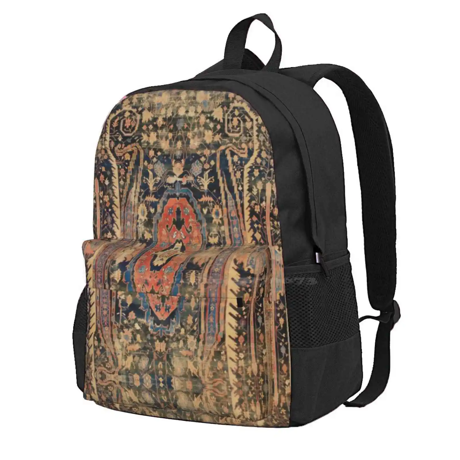 Ziegler Sultanabad West Persian Rug Print Hot Sale Schoolbag Backpack Fashion Bags Floral Rug Carpet Antique Vintage Persian