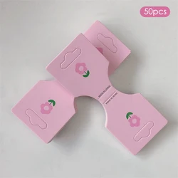 50PCS Cute Flower Packaging Paper Cards Foldable Tags for DIY Hairclip Barrettes Headwear Display Cards Jewelry Wrap Hang Lable