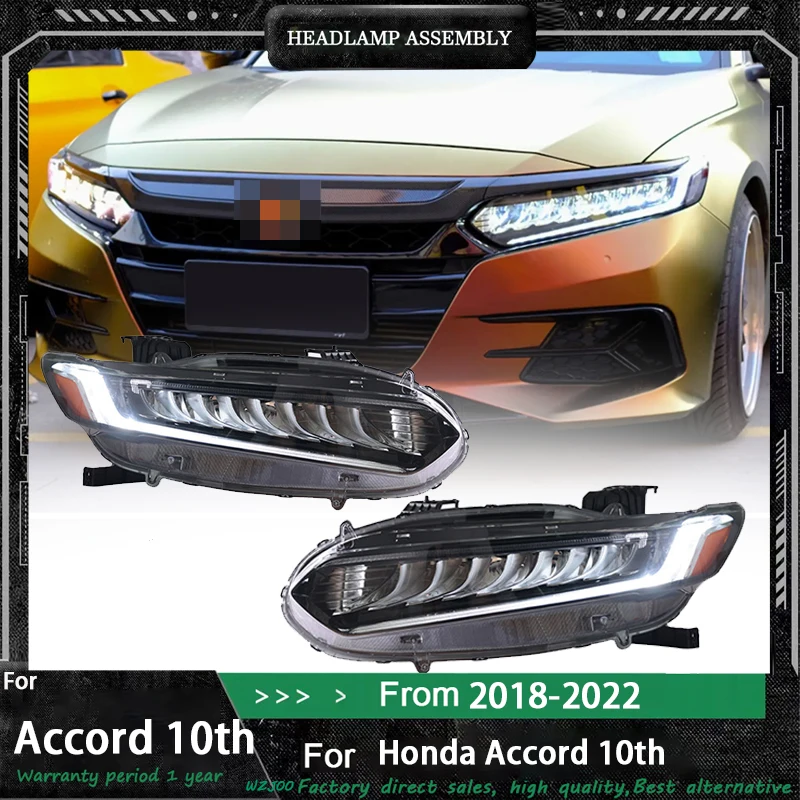 

Светодиодные фары для Honda Accord 10-го поколения 2018 2019 2020-2022, обновление, последовательные динамические указатели поворота, фара в сборе