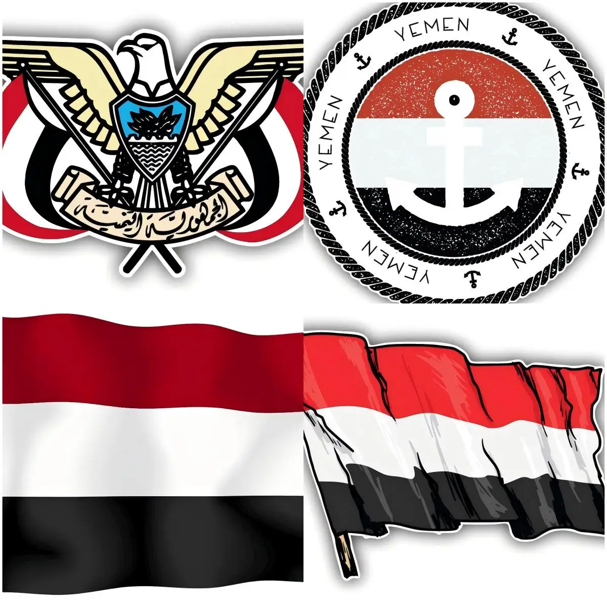 

Yemeni Emblem Sticker Decal Self Adhesive Vinyl Yemen flag YEM YE