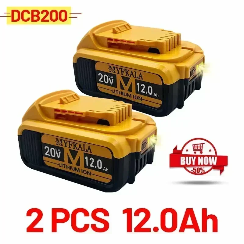 Nuevo 2025 100% Original 12000mAh 20V para batería de herramienta eléctrica Dewalt DCB206 20V 12.0Ah batería DCB206 20V batería DCB205 DCB200