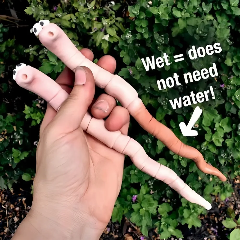 Miernik wilgotności gleby w doniczce, bez baterii, uroczy miernik wilgotności gleby w kształcie robaka, metalowy, do roślin domowych i zewnętrznych, trawnika, zabawny czujnik.