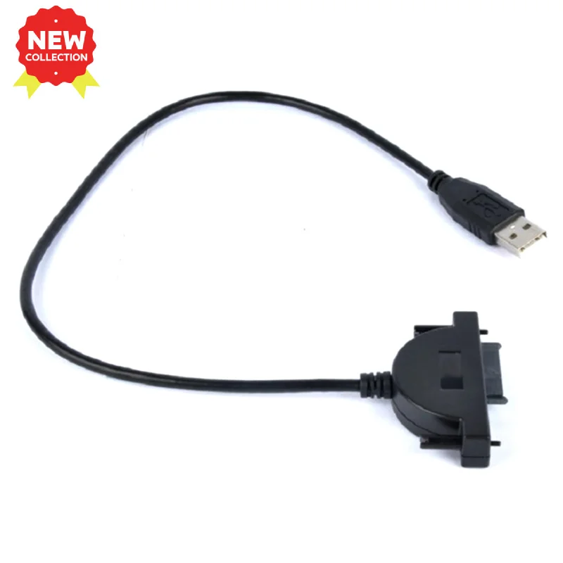 Hot 1Pcs USB 2.0 To Mini Sata II 7+6 13Pin Adapter For Notebook CD/DVD ROM Slimline Drive Converter Cable Screws Steady Style