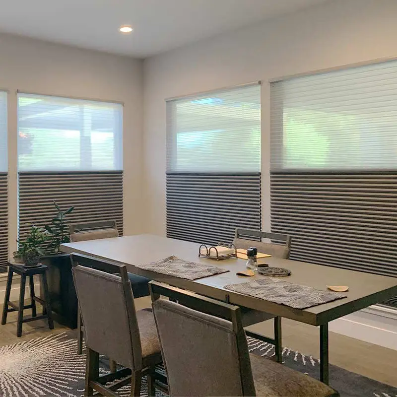 Best Quality Easy to Clean 100% Polyester Blackout Motorized Honeycomb Blinds For Bedroom