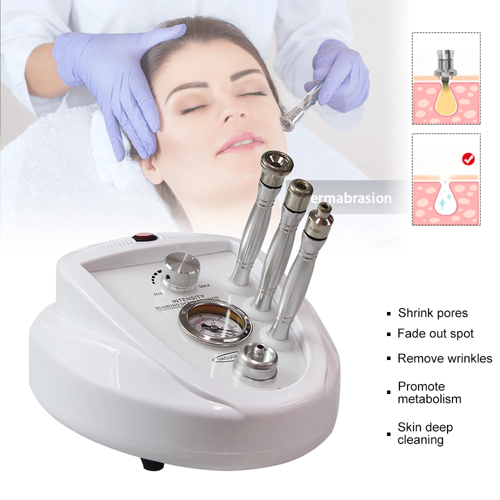 New Diamond Microdermabrasion Machine Facial Peeling Blackheads Removal Anti aging 3 in 1 Professional Anti-wrinkle Machine