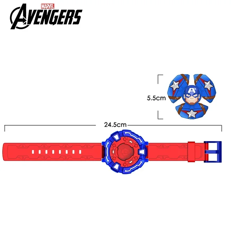 Marvel Avengers Captain America Style Fidget Spinner Wristband Three Kinds of Glare Movie Peripheral Toy Set Boys Birthday Gifts