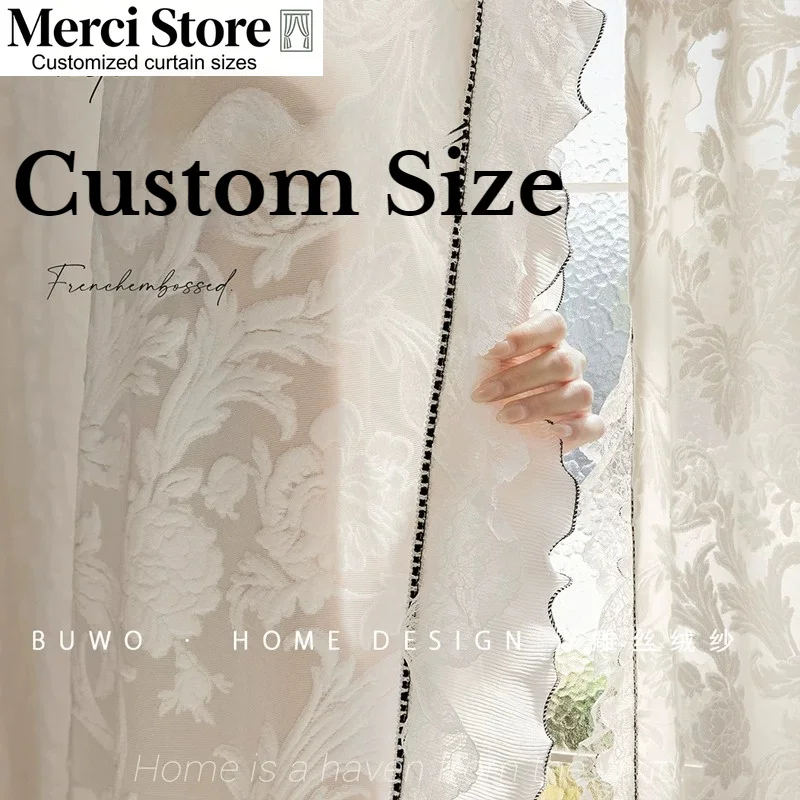 Customized Embossed Velvet Orchid Beauty Medieval Style Decorative Curtains for Living Dining Room Bedroom Sheer Window Decor