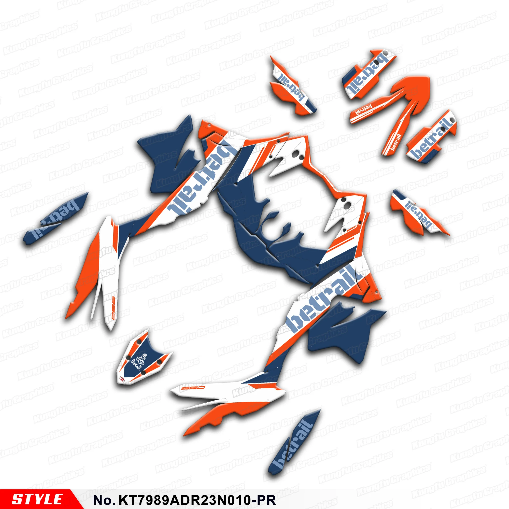 Motorcycle Decals Vinyl Sticker for KTM 790 890 Adventure R 2023 2024, KT7989ADR23N010-PR