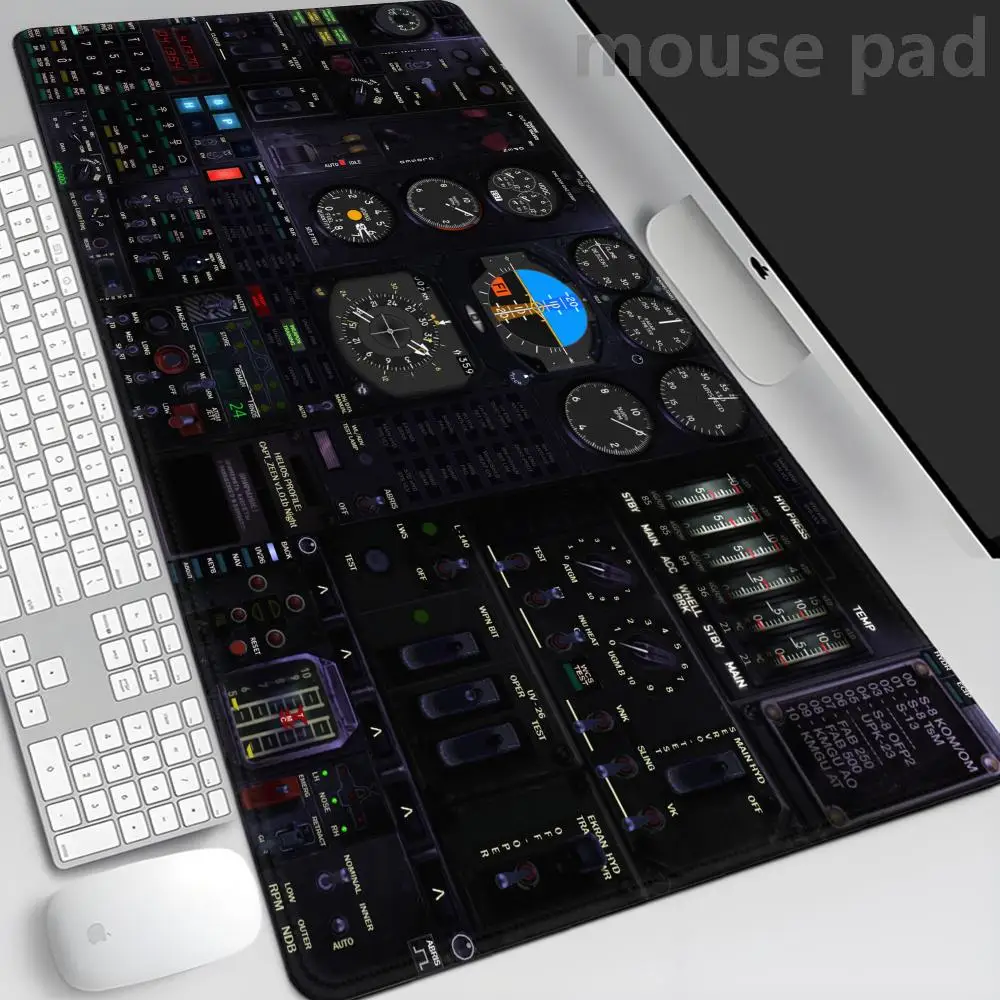 Airplane Speedometer Mause Pad Mouse Instrument Panel XL Mousepad Anime Animes Display Desk Mat Pc Gamer Deskmat Cockpit Playmat