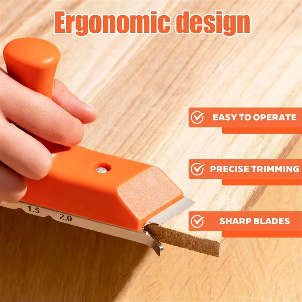 Edge Banding Trimmer with Carbon Steel Extra Replacement Blades for Deburring Veneer, PVC, ABS on Straight Curved