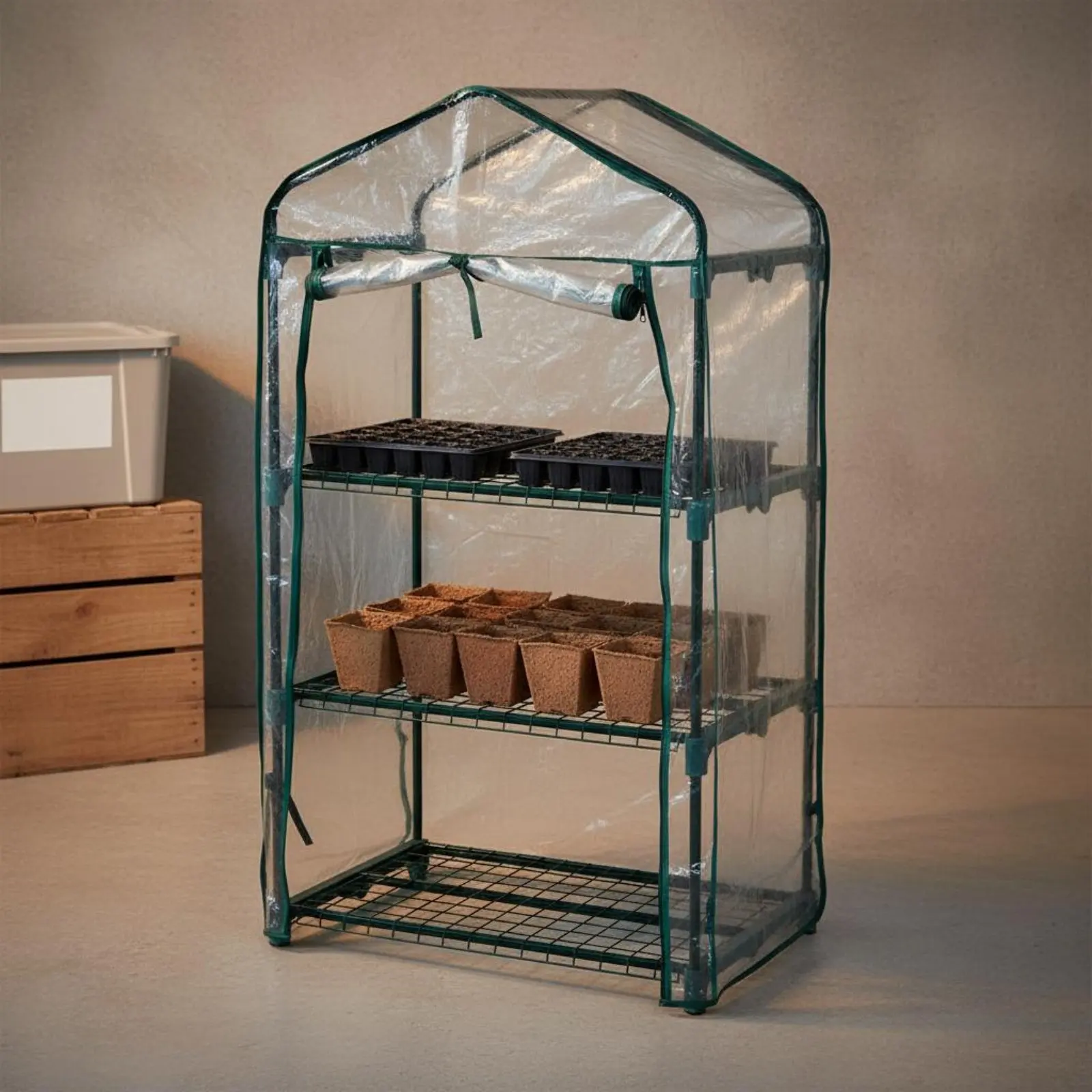 3 Tier Greenhouse Rainproof PVC Greenhouse Tent Mini Plant House Easy Entry Garden Equipment Protected for Patio