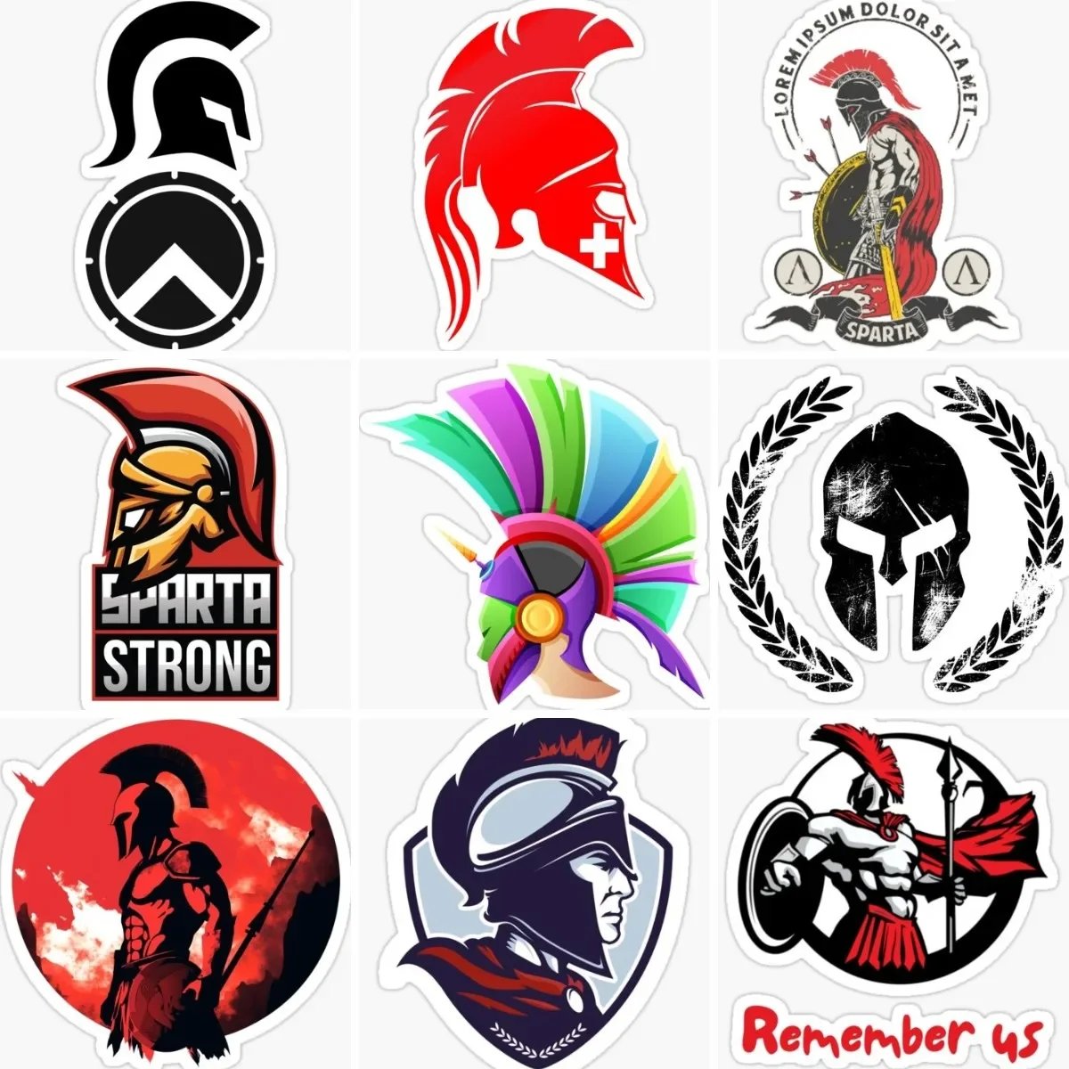 

Spartan Warrior Rome Helmet Shield and Spear Sticker Bicycle Vinyl Motorcycle Camper Laptop Car Truck Racing Decal Customizable